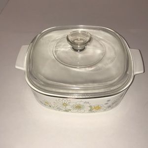 Vintage Corning Ware Floral Bouquet A-2-B 2 Quart Casserole Dish With Pyrex Lid